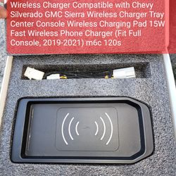 Wireless Charger Compatible with Chevy Silverado GMC Sierra Wireless Charger Tray Center Console Wireless Charging Pad 15W Fast Wireless Phone Charger