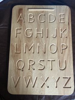 Handmade Wooden Montessori Alphabet Tracing Board