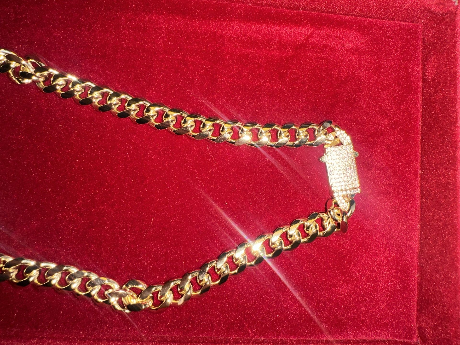 925 Sterling Silver Gold Plated Chain 