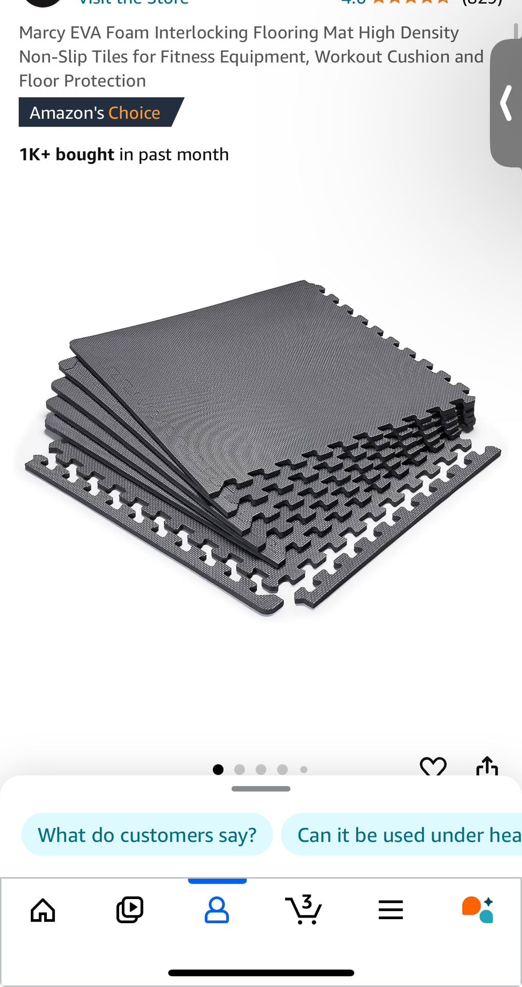 Marcy EVA Foam Interlocking Flooring Mat High Density Non-Slip Tiles for Fitness Equipment, Workout Cushion and Floor Protection