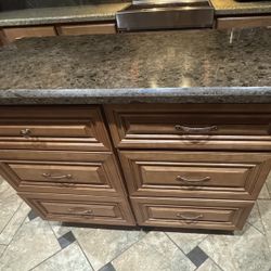 J&K Cabinetry Center Island With Granite Top