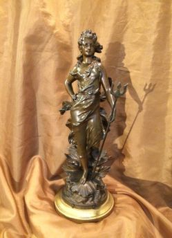 Antique French Sculpture by Charles Levy "Amphitrite".