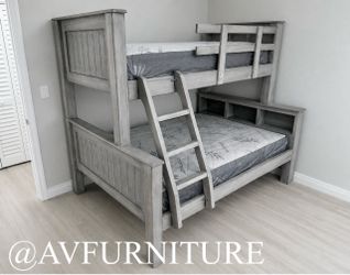 Full Twin Bunk Bed and 2 Mattresses