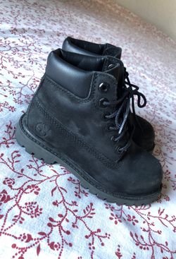 Timberland black kids boots lace up Sz 10 toddler