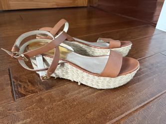 Michael Kors Brown Wedge/Platform Sandals, size 9.5, 2.75 inch high