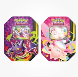 Pokemon TCG Mega Moonlit Tin x2 Mega Gengar ex + Mega Clefable ex NEW Sealed.