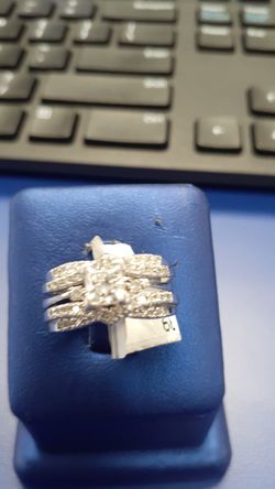 Wedding set 14k white gold, 54ctr, 8.8 gr