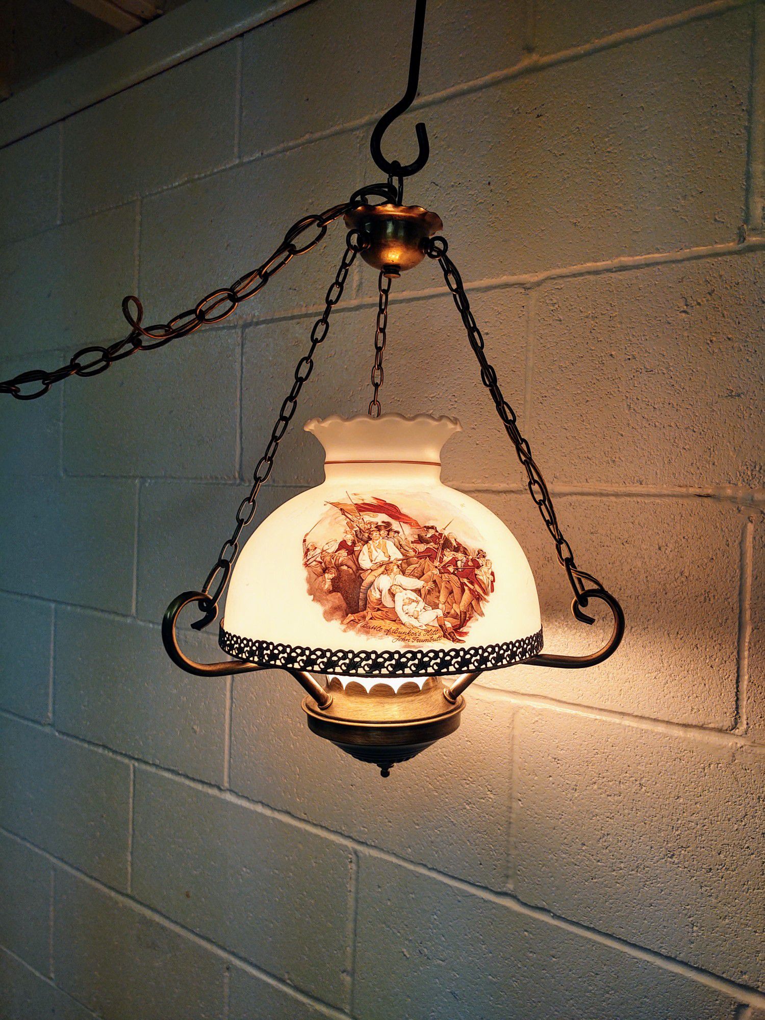 Vintage Glass Hanging Lamp