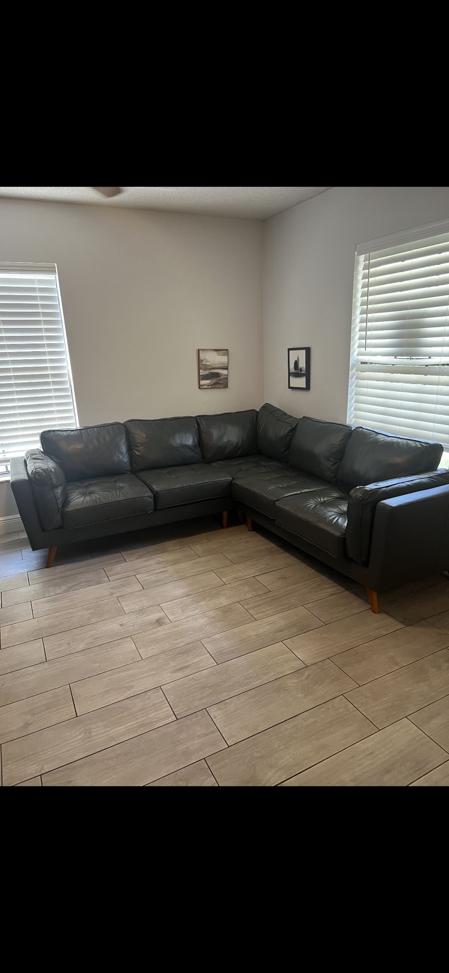 Gray Leather Sectional for Sale in Palm Shores, FL OfferUp