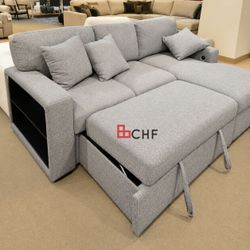 Modern Sleeper Sectional Sofa With Pull Out Bed