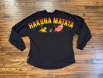 Disney Parks The Lion King Hakuna Matata Spirit Jersey Shirt Black Adult Size Large
