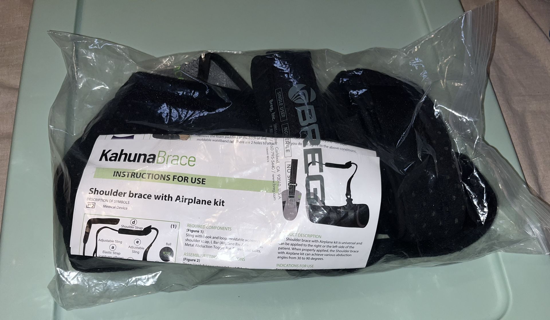 Shoulder Kahuna Brace / sling With Airplane Kit