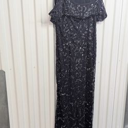 Aidan Mattox Beaded Evening Dress XS – Black Formal Gown