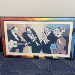 🎷 Vibrant Jazz Band Framed Art by Clifford Bailey – 47” x 