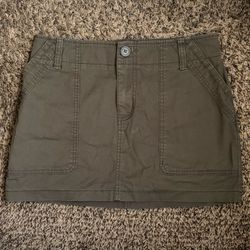 Olive Green Cargo Skirt - S