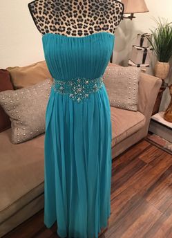 Turquoise Gown with Shawl
