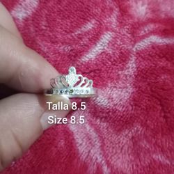 925 Sterling Silver Woman's Ring/Anillo De Plata 925 Para Dama
