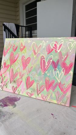 Heart Art For Girls Bedroom