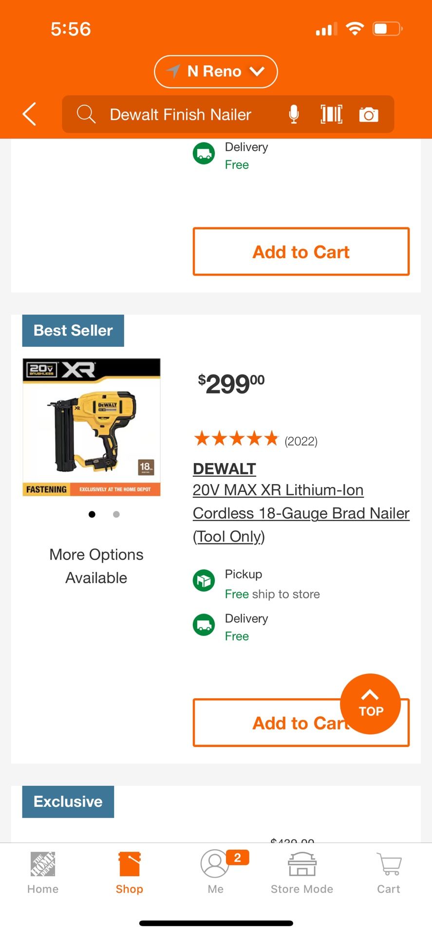 Dewalt Finish Nailer 18ga