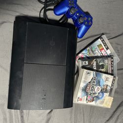 PS3 With 4 Games And One Controller 