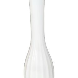 Vintage Milk Glass Vase White CLG Co. 8.75”  Fluted Ribbed Design Scalloped Rim