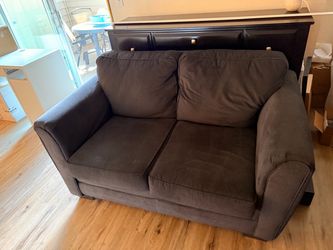 Gray Fabric Loveseat Sofa