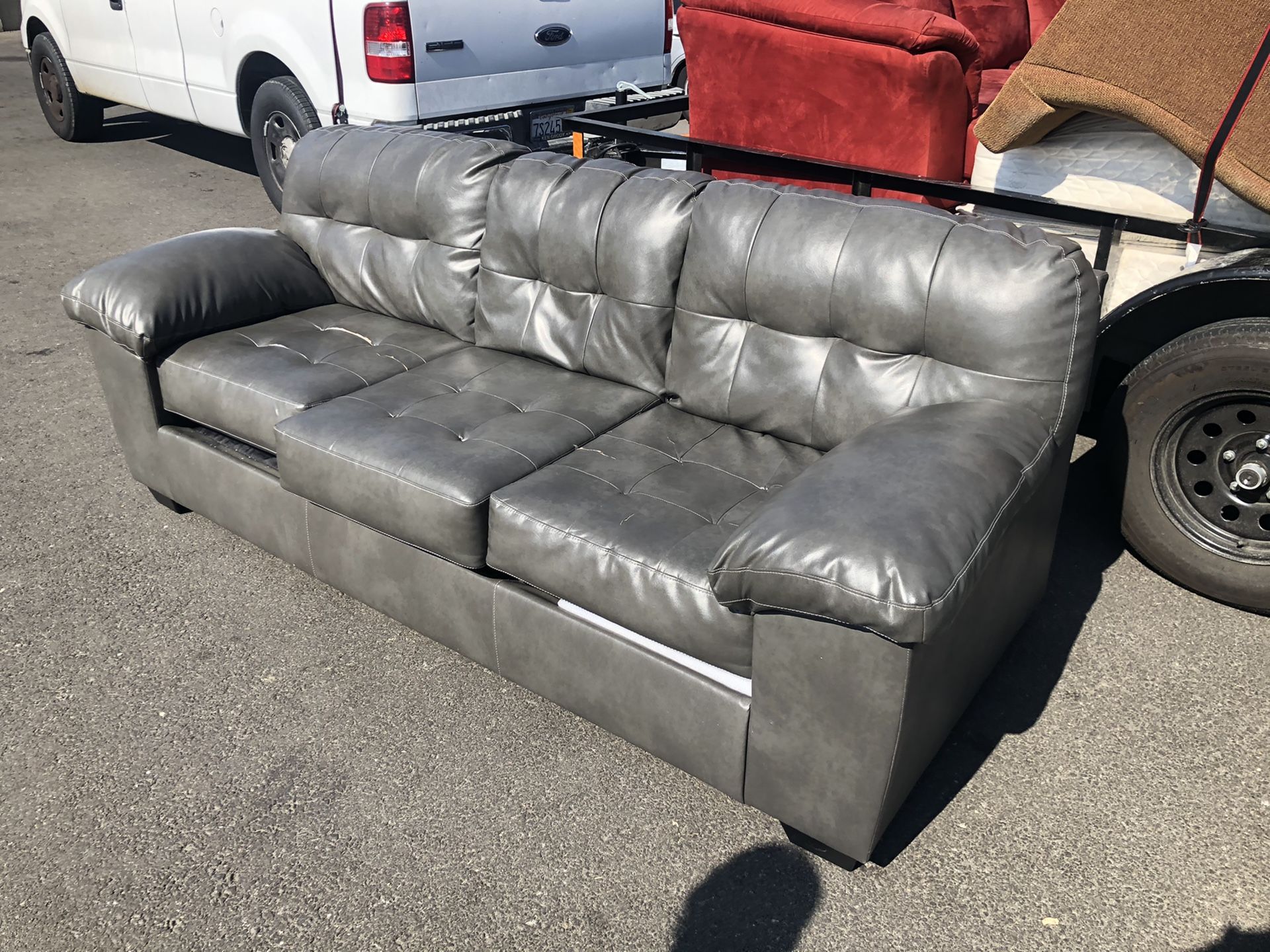 Couch grey leather