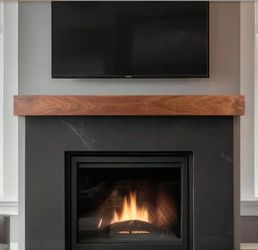 Modern Ember Walnut Creek Matte Clear Stain 60 in. Walnut Wood Fireplace Cap-Shelf Mantel