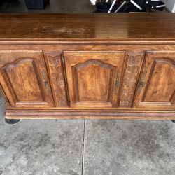Solid Wood Dining Room Credenza / Sideboard – Heavy & Well Built