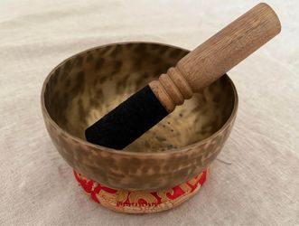 6 Inch Heavy Hand Hammered Tibetan Singing Bowl Set- Made in Nepal | Meditation Sound Therapy