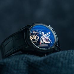 2024 Jacob & Co. Epic X Skeleton EX110.21.AA.AF.A 44mm DLC Titanium Skeletonized Dial Rubber Strap