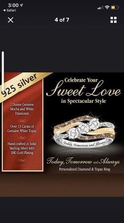 Exquisite Fashion 925 Silver 18k Gold 1.5 Carat White Topaz Ring