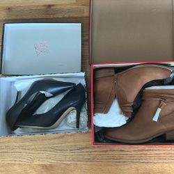 Brand New. Never Worn. Aerosole Leather Boots, RSVP Black High Heels 