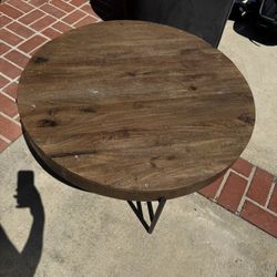 Dark Wood Round Coffee Table 