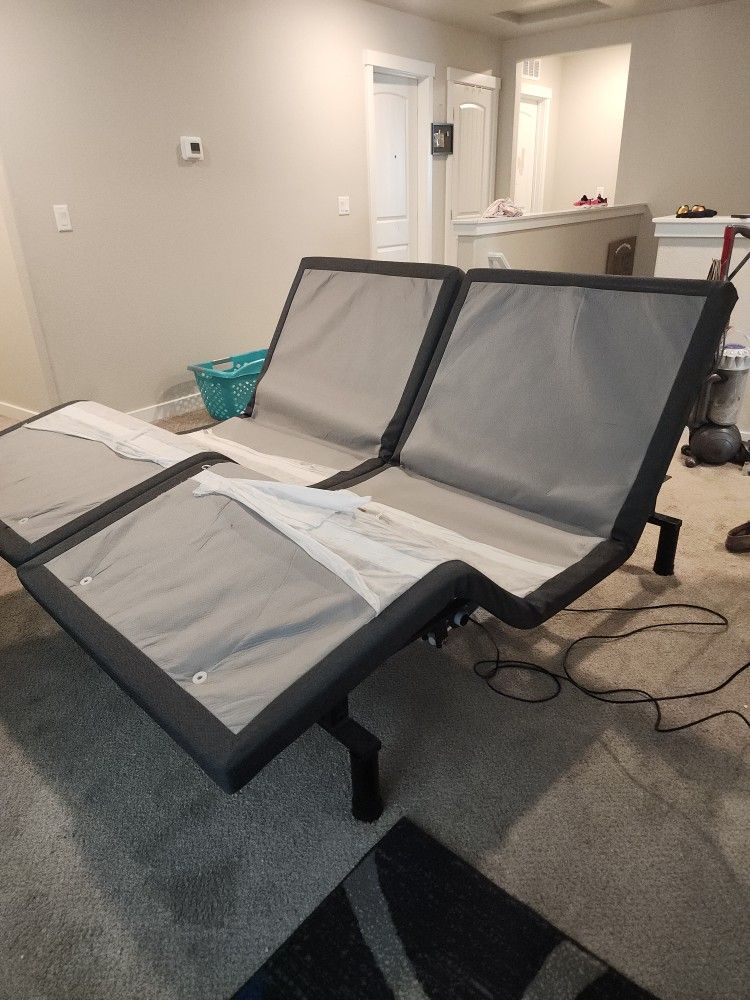 Adjustable Dual King Bed. No Mattress