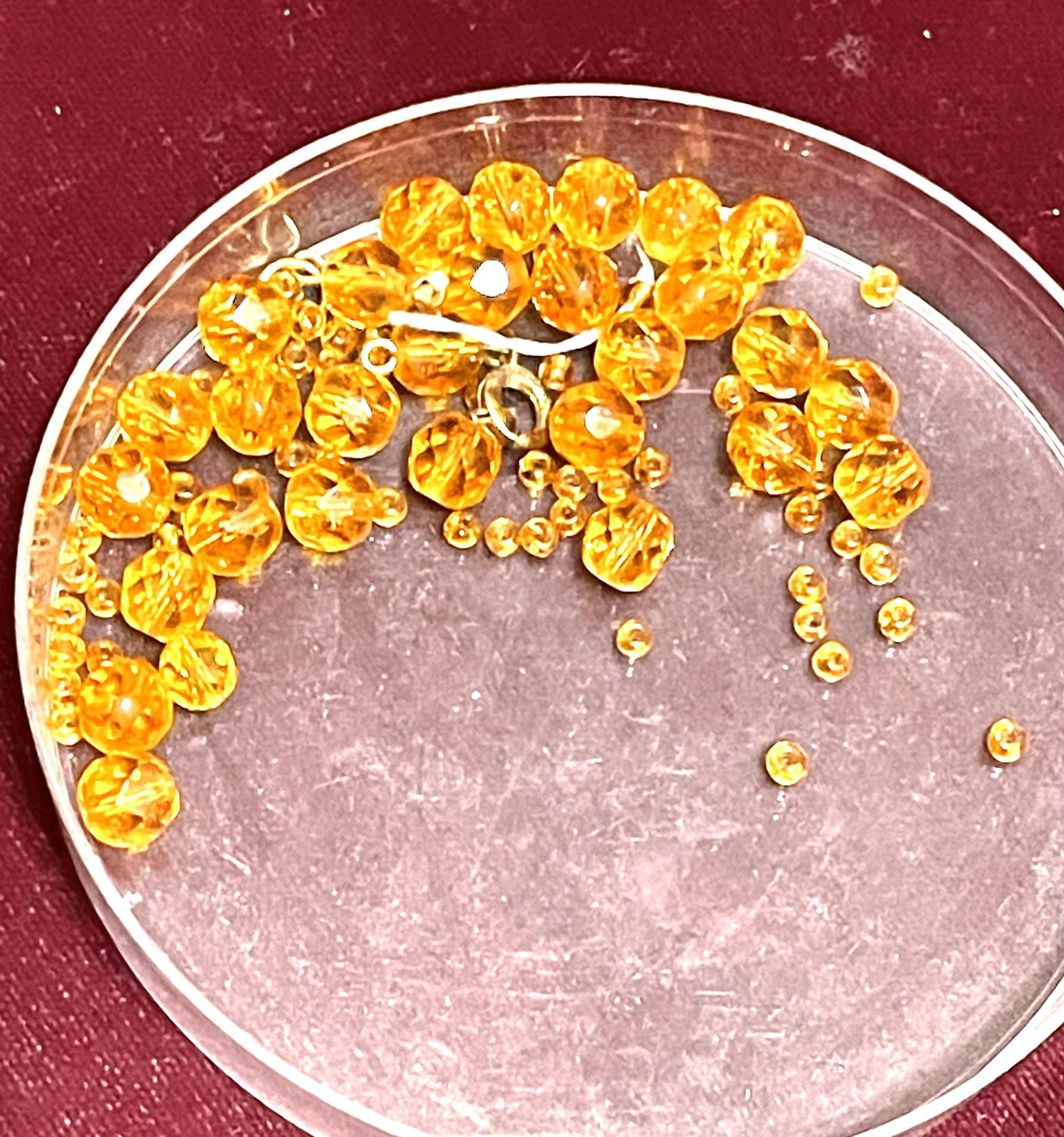 Lot Of Vintage Citrine Quartz Beads 