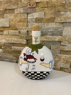 Ceramic decanter with cork