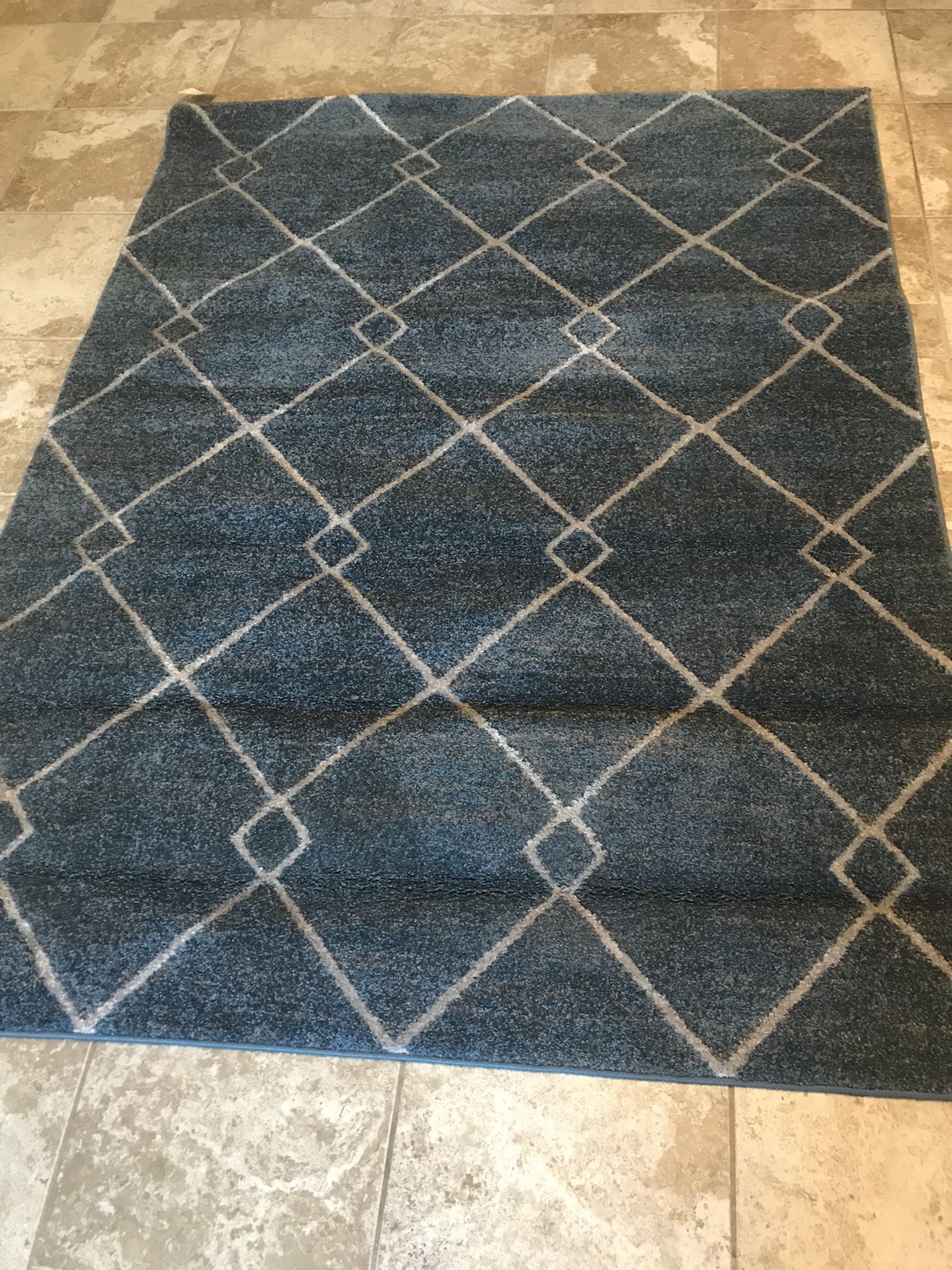 BRAND NEW TORINO GERTMENIAN NAVY BLUE PATTERN LARGE AREA RUG 5’3 x 7’