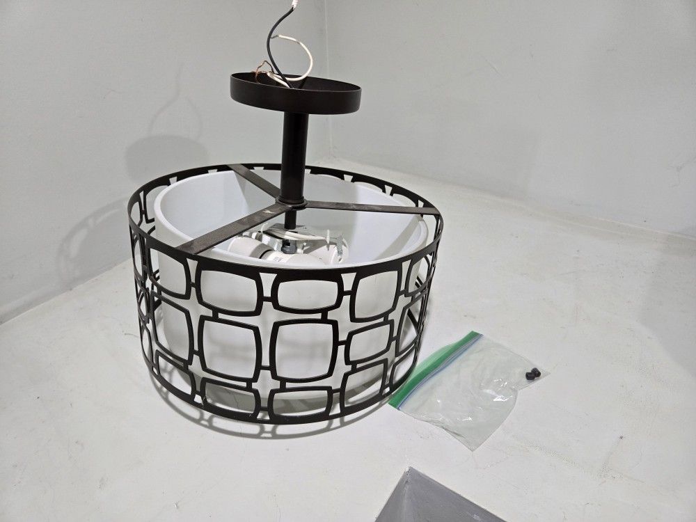 Bronze Semi-Flush Mount Light