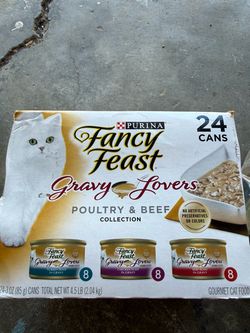 Purina Fancy Feast, Paquete de comida gourmet húmeda para gatos, (24), 3 oz en latas