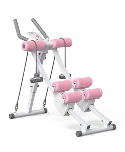 Pink And White Dual-Track Ab Machine with Separated Sliders