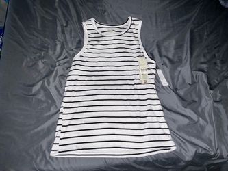 NoBoundies White Striped Tank Top with Tags size XL