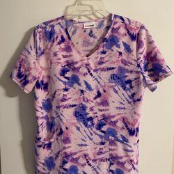 Scrub Star Two Pocket Tie Die Scrub Top