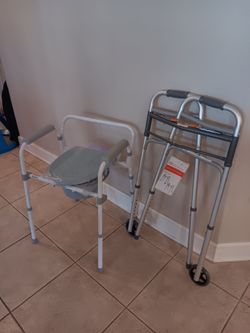 Commode Chair and Walker Set
