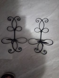Wrought Iron Wall Decor Candle Holders