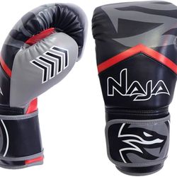 Naja Extreme Pro Grade Boxing Gloves, Kickboxing Bagwork Gel Sparring Training, Muay Thai Style Punching, Fight Gloves