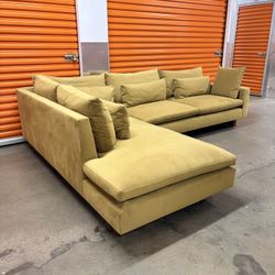 West Elm 112” Harmony 2-Pc Bumper Chaise Sectional Sofa Couch | FREE DELIVERY | NYC 🚛