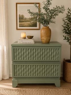 Modern Sage Green Dresser | Built-In Charging Outlets