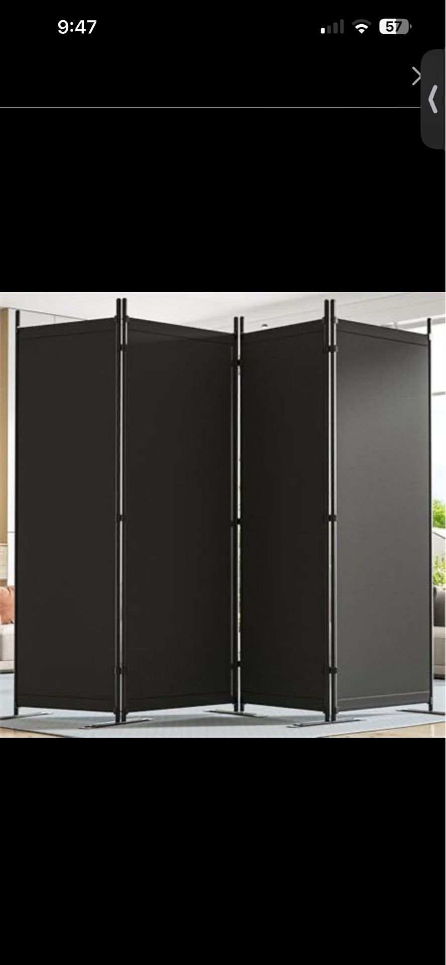 Room Divider 6FT Tall Folding Privacy Partition Screen, 88'' W Portable Wall Divider for Room Separation, Freestanding 4 Panel Room Divider Panel Priv