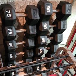 75s To 100s Set. Hex Dumbbells 
( 1050 POUNDS TOTAL)
Rack Doesn't Included 

Delivery for extra

NOT SOLD SEPARATELY 